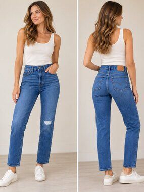 NWOT Levi's Wedgie Straight Dark Wash Jeans High Rise 26/28